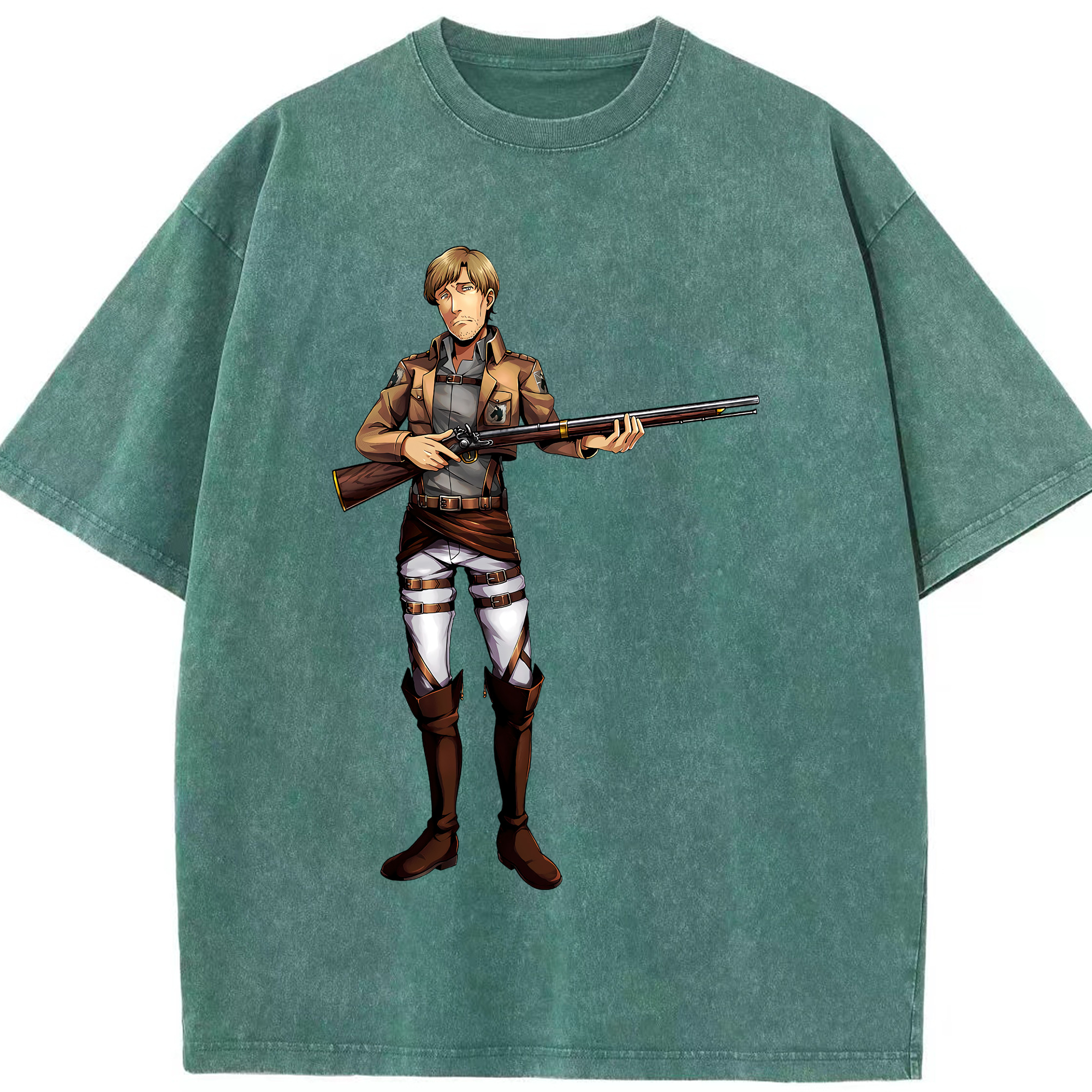 （画像用） 進撃の巨人 Attack on Titan 綿100% ヴィンテージ風 半袖Tシャツ（フロントプリント）